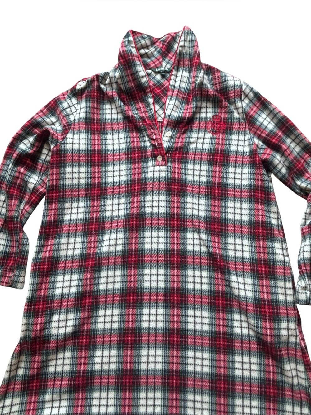 Lauren Ralph Lauren Plaid Fleece Sleep Shirt | Cozy Pajama Dress | Women’s